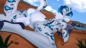 1_male 2021 anthro anus archon_eclipse ass backsack balls black_body black_ears black_fur black_tail blue_anus blue_body blue_ears blue_eyes blue_fur blue_hair blue_nose blue_penis blue_tail erection felid feminine fur genitals grey_body grey_ears grey_fur grey_tail grin hair hi_res looking_at_viewer looking_back looking_back_at_viewer male mammal markings monotone_hair multicolored_body multicolored_ears multicolored_fur multicolored_tail nude nude_anthro nude_male pantherine penis psd_export rear_view snow_leopard solo spots spotted_body spotted_ears spotted_fur spotted_tail tail valkoinen watermark white_balls white_body white_fur white_tail