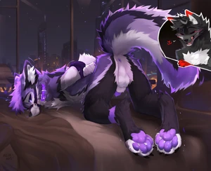 2024 2_males alikars animal_genitalia animal_penis anthro anus arms_tied backsack balls black_body black_ears black_fur black_hair black_tail bound canid canine_genitalia canine_penis collar dipstick_ears dipstick_tail duo fur genitals hair hi_res horn leash licking licking_lips licking_own_lips lipsticking looking_back male mammal markings masculine monotone_hair multicolored_body multicolored_ears multicolored_fur multiple_males offscreen_character pawpads paws penis penis_tip precum_bubble purple_anus purple_body purple_ears purple_eyes purple_fur purple_hair purple_pawpads purple_penis rear_view red_ears sheath solo_focus tail tail_markings two_tone_body two_tone_ears two_tone_fur white_body white_fur white_tail