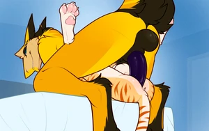 2020 2_males anal anal_penetration animal_genitalia animated animated_gif anklav anthro anthro/anthro balls black_balls black_body black_ears black_fur black_sheath black_tail blue_eyes brown_body brown_fur brown_tail dlw duo erection felid fully_sheathed fur genitals male male/male mammal markings masculine multicolored_body multicolored_ears multicolored_fur multicolored_tail multiple_males pantherine pawpads paws penetration penile penile_penetration penis penis_in_ass pink_pawpads purple_penis sergal sheath shiori_(anklav) striped_body striped_fur striped_tail stripes tail tail_markings tan_body tan_fur tiger two_tone_ears two_tone_tail white_balls white_body white_fur white_sheath white_tail yellow_body yellow_ears yellow_fur yellow_tail
