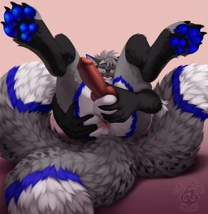 1_male 2024 animal_genitalia animal_penis anthro anus ass balls black_body black_ears black_fur blue_body blue_ears blue_eyes blue_fur blue_pawpads blue_tail butteredshep canid canine_genitalia canine_penis dipstick_ears dipstick_tail erection fox fur genitals gloves_(marking) grey_body grey_fur grey_hair grey_tail hair heterochromia holding_balls holding_penis knot knotted_penis male mammal markings masculine monotone_hair multi_tail multicolored_body multicolored_fur multicolored_tail pawpads paws penis socks_(marking) solo spreading spreading_ass tail tail_markings toeless_(marking) toeless_socks_(marking) white_balls white_body white_fur white_tail yellow_eyes