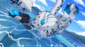 1_male 2019 anthro anus archon_eclipse balls black_body black_ears black_fur black_tail blue_anus blue_body blue_bottomwear blue_clothing blue_ears blue_eyes blue_fur blue_hair blue_nose blue_pawpads blue_tail blue_thong bottomwear bottomwear_only bulge bulge_from_behind clothed clothing felid feminine fur genitals grey_body grey_ears grey_fur grey_tail hair hi_res ineffective_clothing inner_ear_fluff legwear looking_at_viewer looking_back looking_back_at_viewer male mammal markings monotone_hair multicolored_body multicolored_ears multicolored_fur multicolored_tail pantherine pawpads paws rear_view snow_leopard solo spots spotted_body spotted_ears spotted_fur spotted_tail surfboard swimming tail thigh_highs thong thong_only toeless_legwear toeless_thigh_highs topless tuft underwear underwear_only valkoinen water watermark white_balls white_body white_fur white_inner_ear white_tail