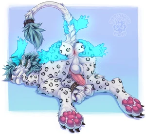 1_male 2023 animal_genitalia animal_penis anthro anus ass backsack balls black_body black_fur black_nose blue_hair blue_tail bound butteredshep dripping erection felid feline_genitalia feline_penis fur genital_fluids genitals grey_body grey_fur hair hybrid_penis knot knotted_feline_penis knotted_penis male mammal markings masculine pantherine pawpads paws penis pink_pawpads precum precum_drip rear_view restrained snow_leopard solo spots spotted_body spotted_fur spreading spreading_ass tail white_balls white_body white_fur white_tail