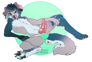 1_male 2016 animal_genitalia animal_penis anthro australian_shepherd balls_outline black_ears black_nose black_pawpads blue_body blue_eyes blue_fur blue_hair blue_nose blue_pawpads blue_tail bottomwear bottomwear_only bulge canid canis clothed clothing curled_tail detailed_bulge dipstick_ears domestic_dog floppy_ears fur genital_outline genitals green_bottomwear green_clothing green_underwear grey_body grey_ears grey_fur grey_nose grey_pawpads grey_tail hair humanoid_genitalia humanoid_penis hybrid_penis knot knotted_humanoid_penis knotted_penis looking_at_viewer male mammal masculine monotone_hair multicolored_body multicolored_ears multicolored_fur multicolored_tail pawpads paws penis penis_piercing piercing rileymutt seamen solo tail topless two_tone_ears underwear underwear_only white_body white_fur white_tail
