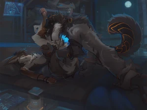 2023 2_males alikars anal animal_genitalia animal_penis anthro anthro/anthro anthro_penetrated anthro_penetrating anthro_penetrating_anthro black_ears black_pawpads blindfolded brown_body brown_ears brown_fur canid canine_genitalia canine_penis canis domestic_dog dripping duo erection floppy_ears fur genital_fluids genitals grey_body grey_fur grey_tail hi_res knot knotted_penis looking_pleasured male male/male male_penetrated male_penetrating male_penetrating_male mammal masculine multiple_males oral pawpads paws penetration penis pink_pawpads precum precum_bead precum_drip rimming sex tail tongue tongue_out white_body white_fur