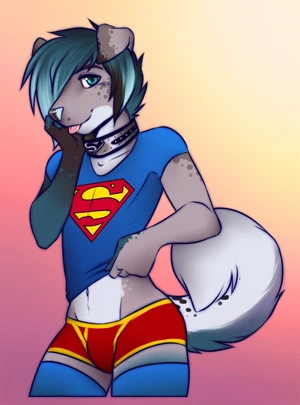 1_male 2015 anthro australian_shepherd black_ears black_nose blue_body blue_clothing blue_eyes blue_fur blue_hair blue_legwear blue_nose blue_shirt blue_t-shirt blue_tail blue_thigh_highs blue_topwear canid canis clothed clothing clothing_lift collar curled_tail dipstick_ears domestic_dog femboy feminine floppy_ears fur grey_body grey_ears grey_fur grey_tail hair hi_res legwear lockworkorange looking_at_viewer male mammal midriff monotone_hair multicolored_body multicolored_ears multicolored_fur multicolored_tail red_hotpants rileymutt shirt shirt_lift solo t-shirt tail thigh_highs topwear topwear_lift two_tone_ears white_body white_fur white_tail