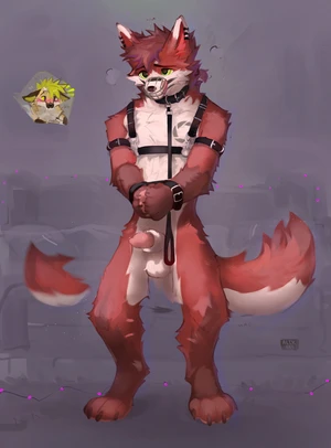 1_male 2024 alikars animal_genitalia animal_penis anthro black_ears blkuh brown_body brown_fur canid canine_genitalia canine_penis canis dipstick_ears dripping duo fur genital_fluids genitals gloves_(marking) green_eyes green_hair hair harness hi_res lipsticking male mammal markings masculine monotone_ears monotone_hair multicolored_body multicolored_ears multicolored_fur multicolored_tail muzzle_(object) muzzled offscreen_character pawpads paws penis penis_tip pink_pawpads precum precum_drip red_body red_ears red_fur red_hair red_tail sheath solo_focus tail tailwag two_tone_ears two_tone_tail white_body white_ears white_fur white_tail wolf wrists_tied yellow_body yellow_fur