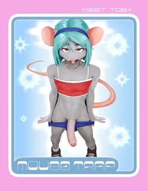 1_male 2024 absurd_res anthro erection femboy feminine fur genitals green_hair grey_body grey_ears grey_fur hair hi_res humanoid_genitalia humanoid_penis looking_at_viewer male mammal monotone_fur monotone_hair mouse murid penis rat_tail red_eyes rodent seductive solo tail toby_(twang) tongue tongue_out twang undressing