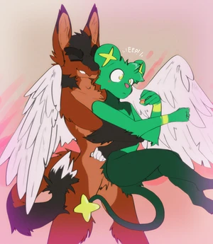2024 2_males absurd_res anthro anthro/anthro arm_tuft ass_tuft black_body black_claws black_ear_tips black_fur black_markings black_tuft blush brown_body brown_fur brown_tuft carrying_another cheek_tuft chest_tuft claws countershade_face countershade_fur countershade_neck countershade_torso countershading dep dipstick_ears dipstick_tail dragon duo ear_markings ear_tuft eep elbow_tuft eyes_closed facial_tuft feathered_wings feathers featureless_crotch fingerless_(marking) fingerless_gloves_(marking) flesh_fang fur furred_dragon furred_scalie gloves_(marking) green_body green_fur green_hair green_tuft hair hi_res holding_another hug hugging_another hugging_from_behind inner_ear_fluff leg_tuft male male/male male_anthro markings multicolored_ears multiple_males nintendo nude nude_anthro nude_male pawpads paws pink_pawpads pokemon pokemon_(species) scalie shinx smile strike_(strikerman) surprise tail tail_markings tail_tuft tan_body tan_countershading tan_fur tan_inner_ear tan_tuft tarrgon teeth thigh_tuft three-quarter_view tuft white_body white_fur white_markings white_tail_tip white_wings wings yellow_eyes yellow_inner_ear yellow_markings