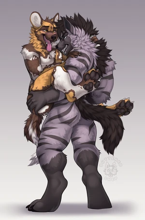 2023 2_males african_wild_dog anal anal_penetration anthro anthro/anthro black_body black_ears black_fur black_hair black_pawpads black_tail brown_ears brown_tail butteredshep canid duo fur gloves_(marking) grey_body grey_fur hair hyena male male/male mammal markings masculine multiple_males pawpads paws penetration penile penile_penetration penis_in_ass socks_(marking) tail tongue tongue_out white_body white_fur yellow_body yellow_fur