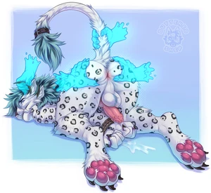 1_male 2023 animal_genitalia animal_penis anthro anus ass backsack balls black_body black_fur black_nose blue_hair blue_tail bound butteredshep cum cum_drip cum_on_own_penis cum_on_penis cum_on_self dripping erection felid feline_genitalia feline_penis fur genital_fluids genitals grey_body grey_fur hair hybrid_penis knot knotted_feline_penis knotted_penis male mammal markings masculine pantherine pawpads paws penis pink_pawpads rear_view restrained snow_leopard solo spots spotted_body spotted_fur spreading spreading_ass tail white_balls white_body white_fur white_tail
